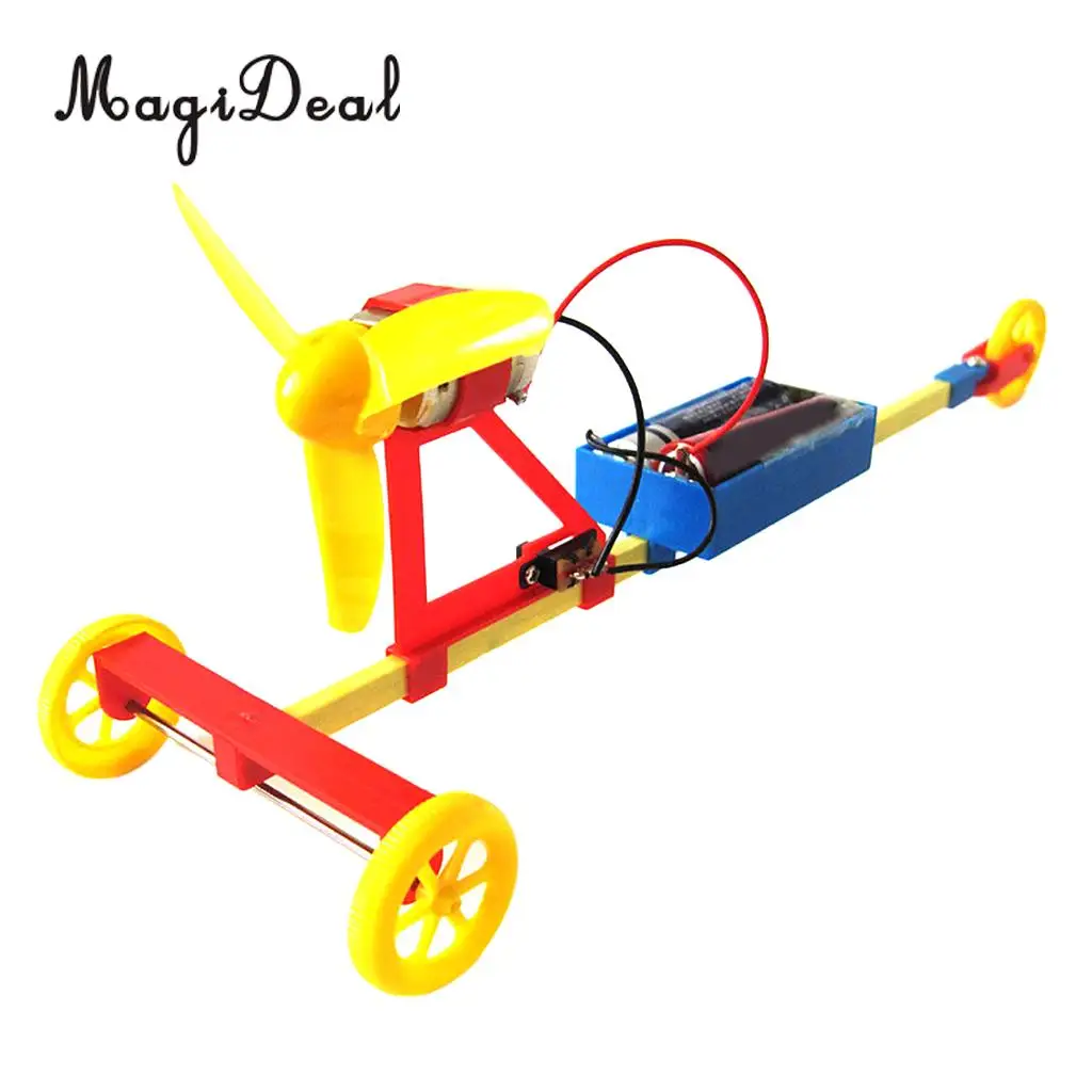 MagiDeal High Quality 1Set Electric Air Powered Racing Car DIY Assembly Toy Kit for Kid Exploratory Learning Science Physics