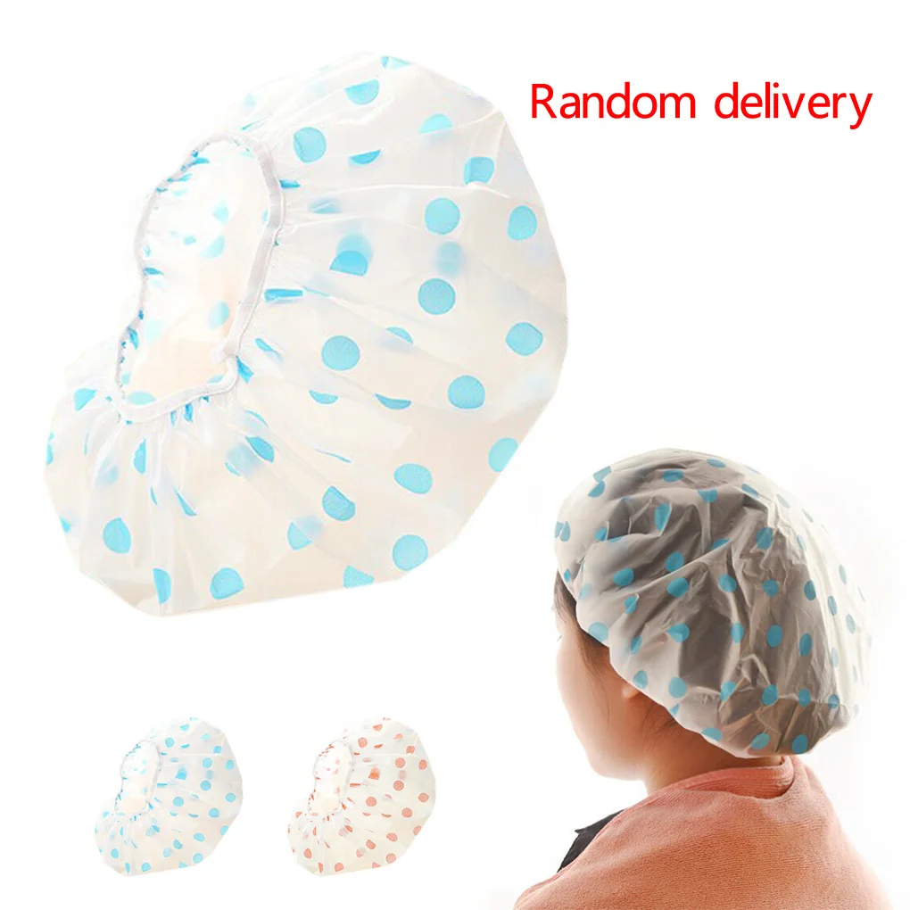 

New Soft 1pc Random Color Women Waterproof Elastic Plastic Shower Bathing Cap