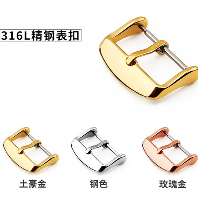 

Solid stainless steel strap clip 12 14 16 18 20 mm silver and gold metal strap buckle pin + tool