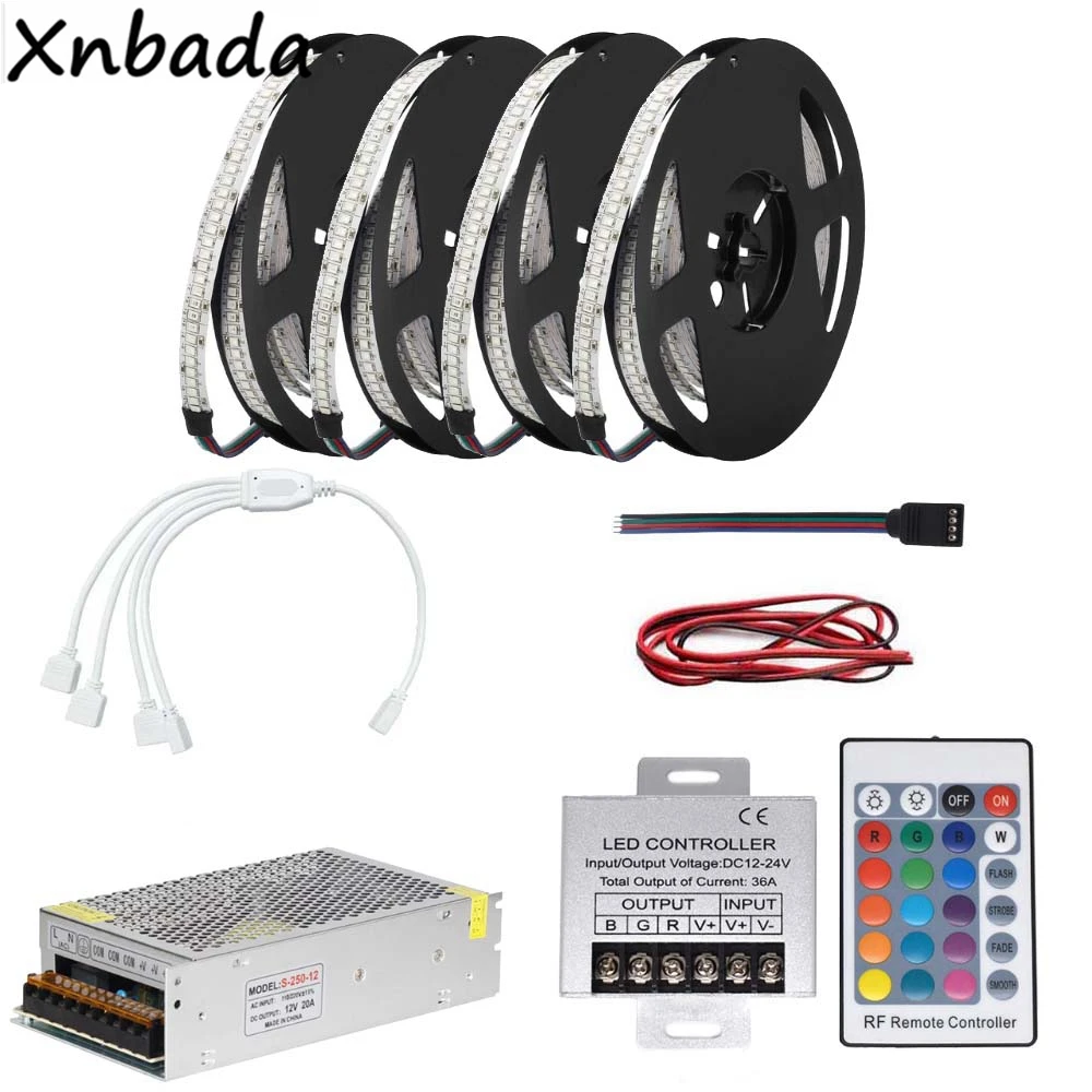 

DC12V 234Leds/m 2835SMD RGB Led Strip Light,24Keys RF Remote RGB Led Controller Power Supply Driver Kit 5M 10M 15M 20M