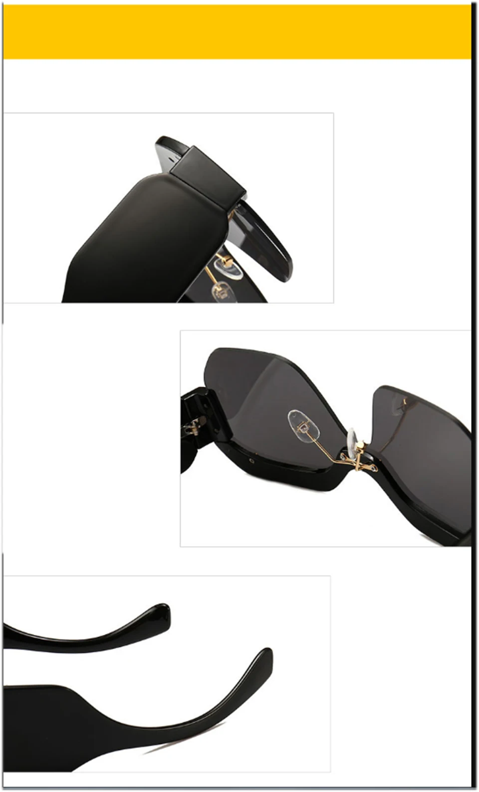 jumlai Oversized  punk Sunglasses Women Big Frame Square Sun glasses Brand Designer Fashionable Unique modeling Eyewear Cool (9)