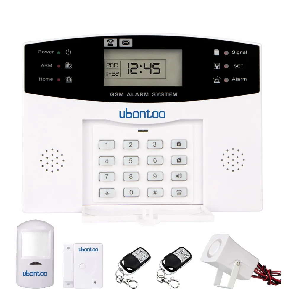 Wireless LCD 3 SMS GSM Burglar Fire Alarm System Auto Dialer Home Security Safe