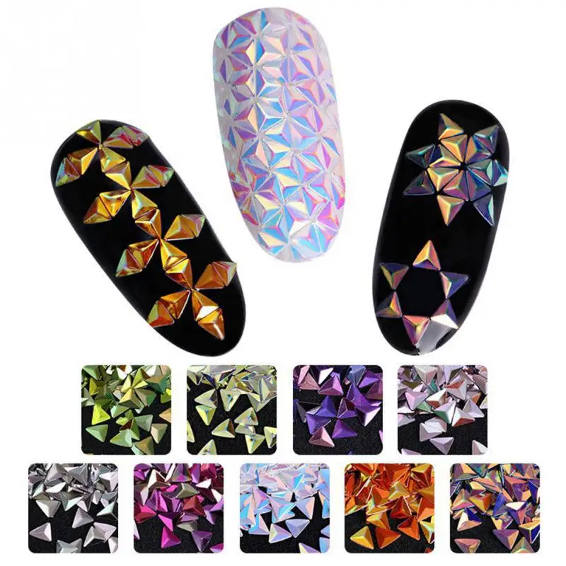 

3D Triangle Iridescent Glitter Sequins Phototherapy DIY Nail Art Accessories