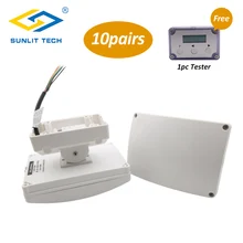 10 пар Проводной Двойной микроволновый инфракрасный луч движения сенсор вторжений детектор водостойкий автоматический открытый периметр сигнализации сенсор