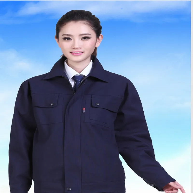 Winter double layer work wear thickening lining work clothes set male
