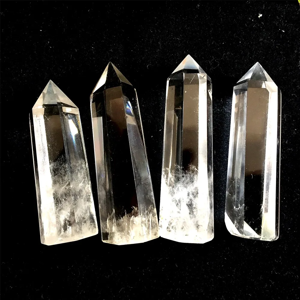 

4pcs a lots AAA+++ Crystal Point Wand Healing Quartz Crystal Stone Halloween Decoration or Christmas Ornaments