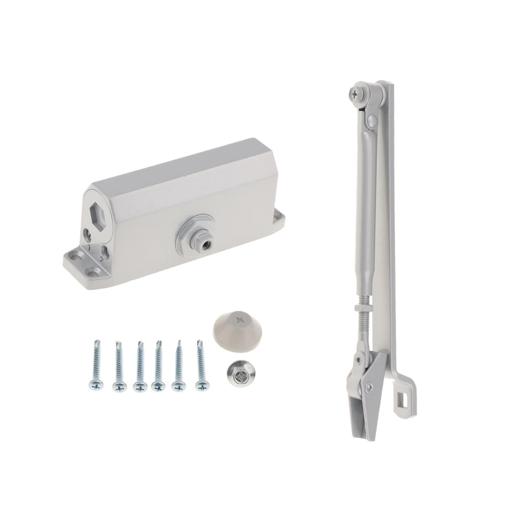 Heavy Load Aluminum Door Closer Two Indepent Halves Automatic Closing Sweep 25-45KG