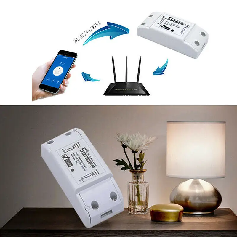 

Sonoff Smart Wifi Switch DIY Smart Wireless Remote Switch Domotica Wifi Light Switch Smart Home Controller Work with Alexa HWC