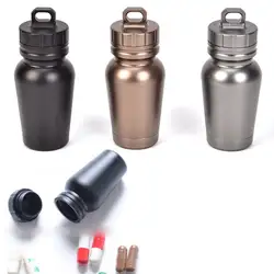 Алюминий сплав Водонепроницаемый бутылки угги печать медицины Capsule Бутылка Открытый Отдых EDC инструмент 6,4 см x 2 см