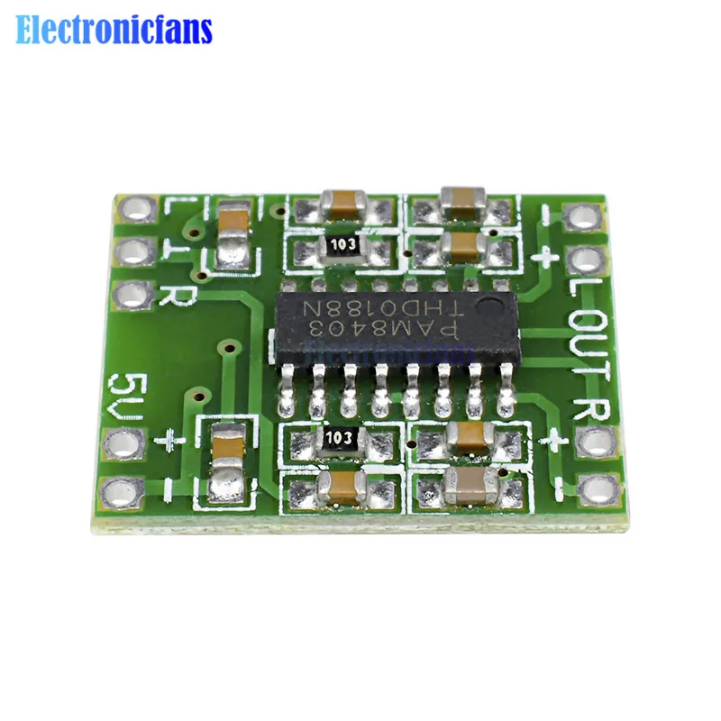 5Pcs 2x3W Dual Channel Mini Digital Power Amplifier Board