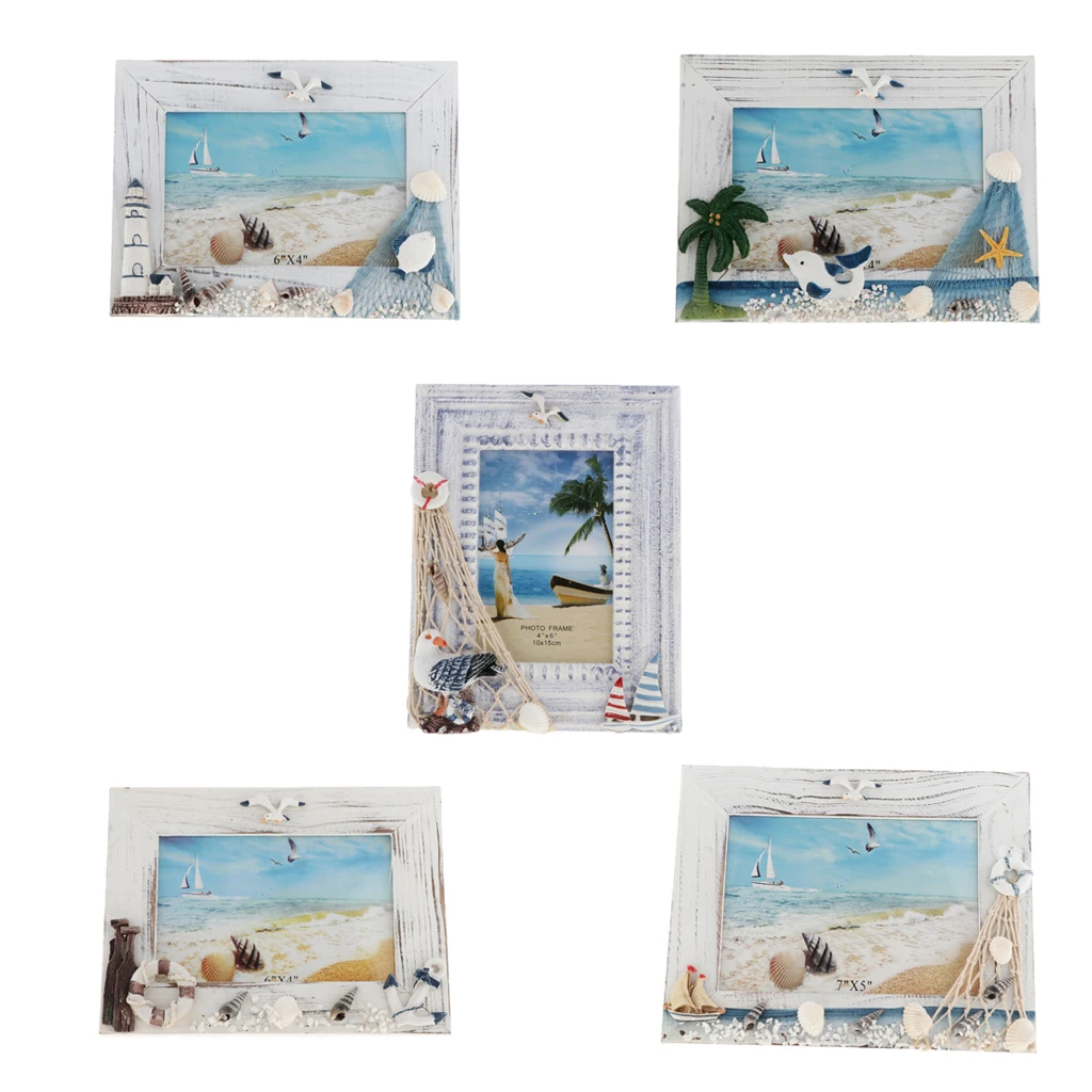 

Desktop Wooden Photo Frame Picture Frames DIY Picture Frames, in Mediterranean Nautical Style