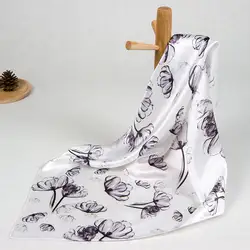 100% шелк женский шарф цветок шейный платок щелковая бандана 2019 цветочный фузал небольшой площади Шелковый шарф Горячие подарок для леди