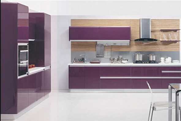Modern Yang Merah Kaca Tinggi Lacquer Kabinet Dapur Untuk Proyek Modern Yang Merah Kaca Tinggi Lacquer Kabinet Dapur Untuk Proyek Apartemen
