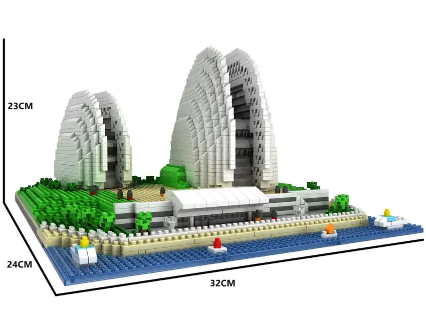 DIY architecture mirco City набор Большой театр строительные блоки детские игрушки развивающие 3D модели Кирпичи Детские подарки