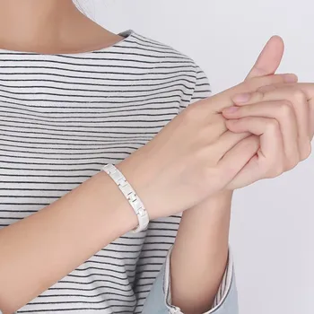 

White Ceramic Bracelets for Women Healthy Care Magnetic Energy Adjustable Woman Jewelry