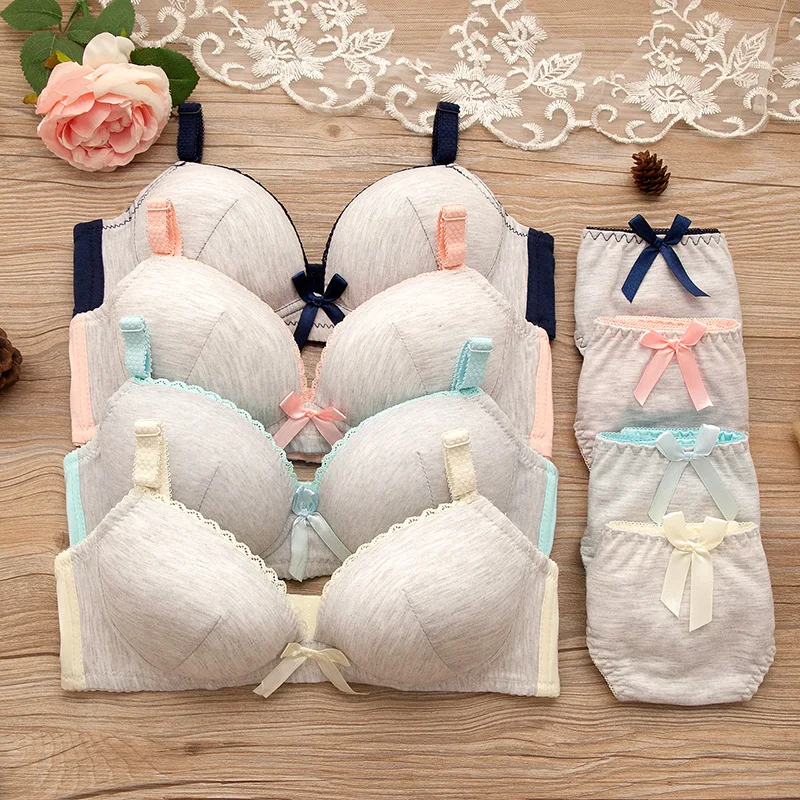 

Cute Bra Set Training Bras Set for Girls Teenage Underwear Set Cotton Underwears for Girls Bra for Teens Children Bras Underwear