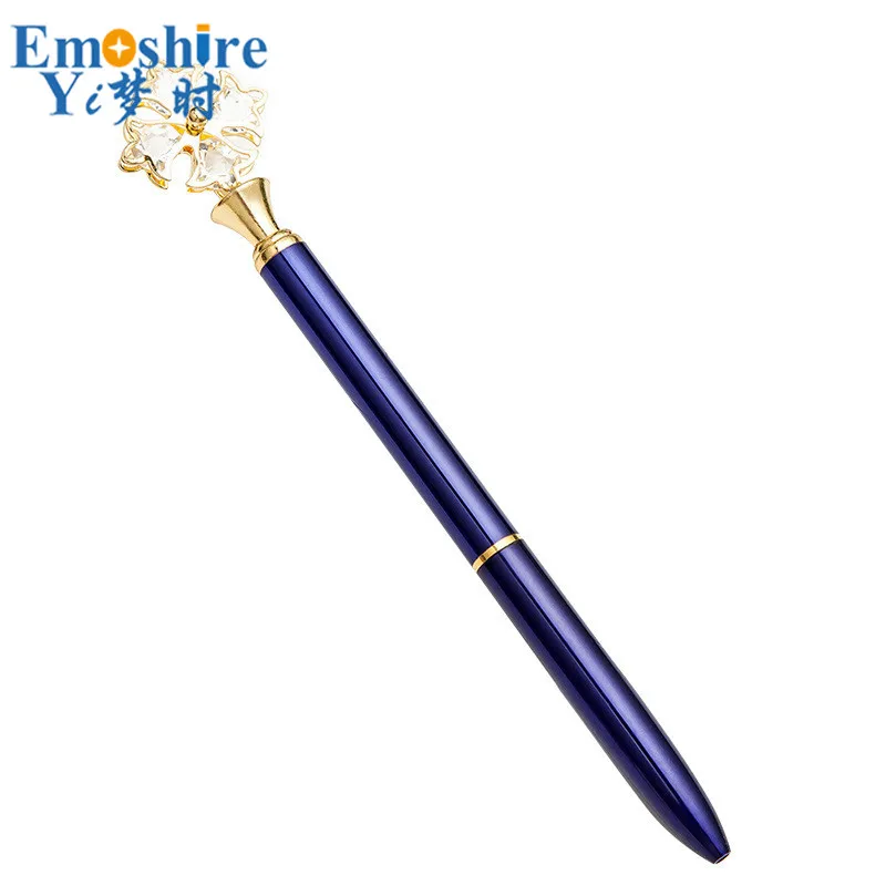 Emoshire Creative large diamond pen metal water droplets ballpoint pen Color rotary advertising pen metal crystal pen custom logo (1)