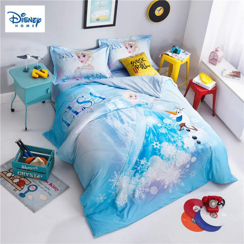 Frozen Elsa Princess Comforter Bedding Set Twin Size Bedroom Decor Queen Duvet Cover Bed Sheets Cotton Bedspread 3 5 Pcs Girls Bedding Sets Aliexpress