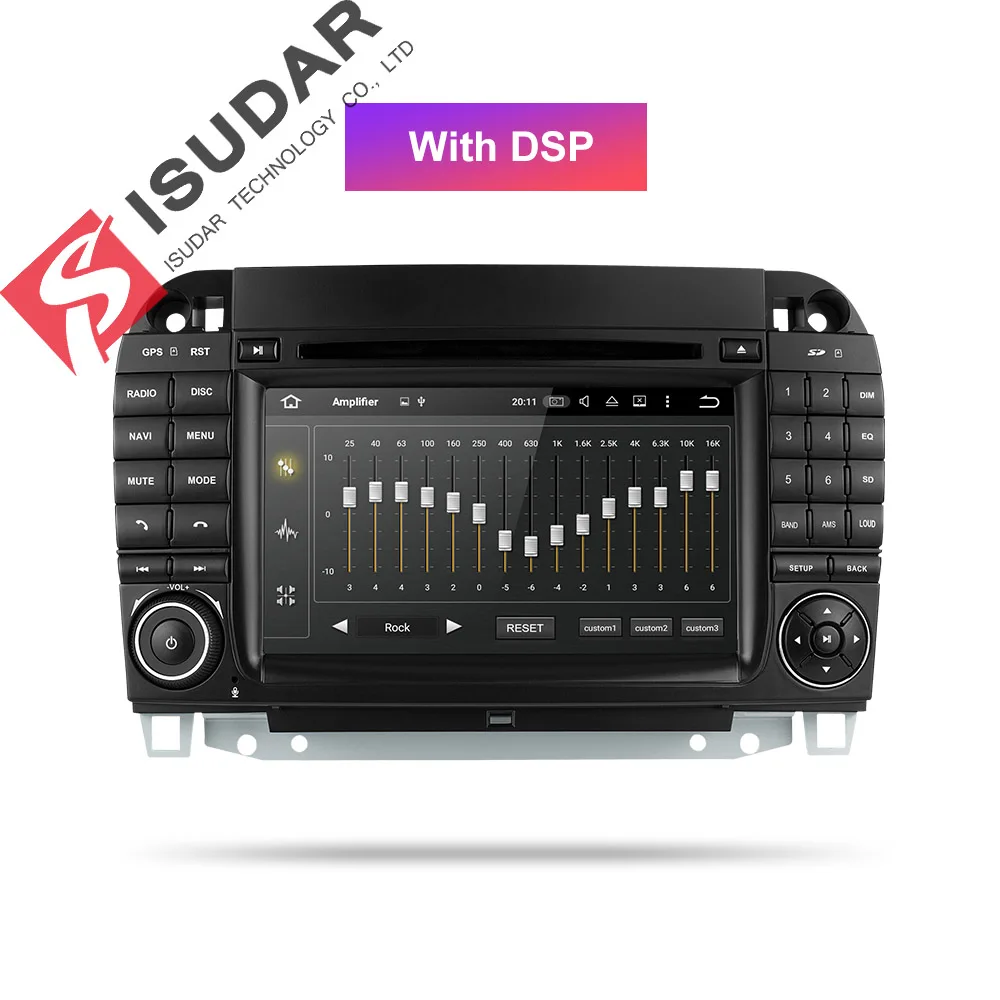 Isudar 2 Din Авто Радио Android 9 для Mercedes/Benz/W220/W215/S280/S320/S350/S400 S класс Автомобильный мультимедийный видео плеер gps DVR - Цвет: With DSP