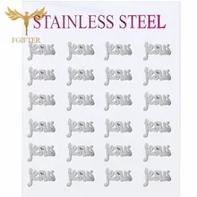 FGifter, опт, 12 пар в партии, Христос, Иисус, серьги, буква, слово, серьги-гвоздики, нержавеющая сталь, для женщин и мужчин, ювелирные изделия