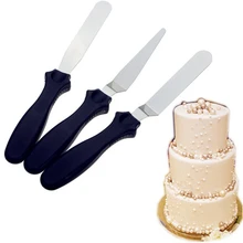 3 шт./компл. 6/8/10 дюймов торт глазурью угловой шпатель палитра украшения приборы из нержавеющей стали гладкой заполнения плоской ракельный нож