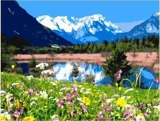 

Spring in the mountains Paint By Number Kit Diy Acrylic Painting On Canvas for living room home decor