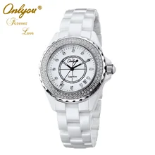 Onlyou Brand Luxury Ceramic Watches Women Men Quartz Watch With Diamond Ladies Dress Watch Party Business