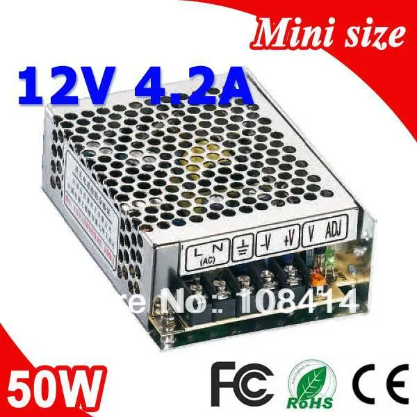 

MS-50-12 50W 12V 4.2A Mini-size LED Switching Power Supply Transformer 110V 220V AC to DC 12V output