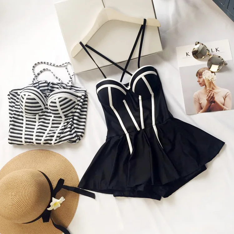 Юбка купальный костюм для женщин Traje de Bano 1 шт. Mujer цельный купальный костюм Новая летняя одежда для плавания пуш-ап стеганое пляжное платье для плавания