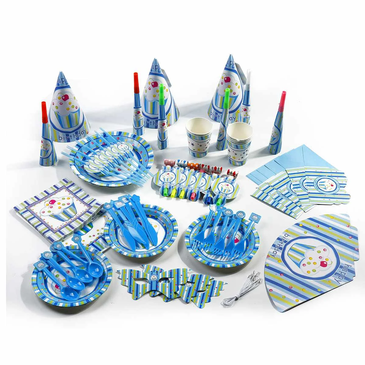

4 Types A Set colorful Holiday Theme Tableware Theme Gift Party Tableware Disposable Tableware Birthday Supplies