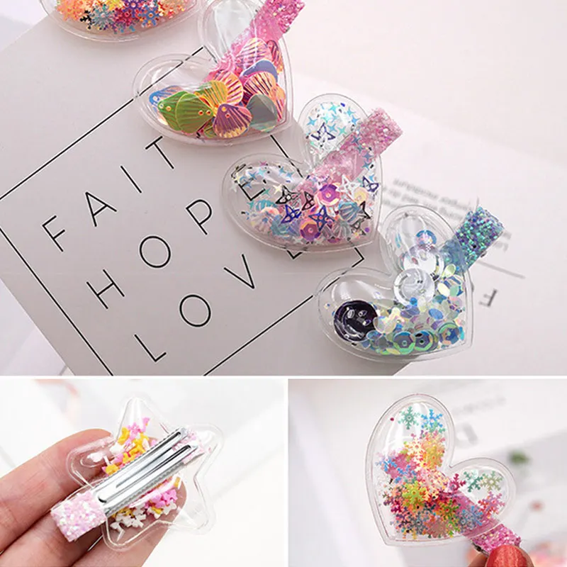 

New Glitter Star Crown Barrettes Hair Clips For Girls Kids Hair Accessories Twinkle Paillette Hairgrips Sequins Hairpin
