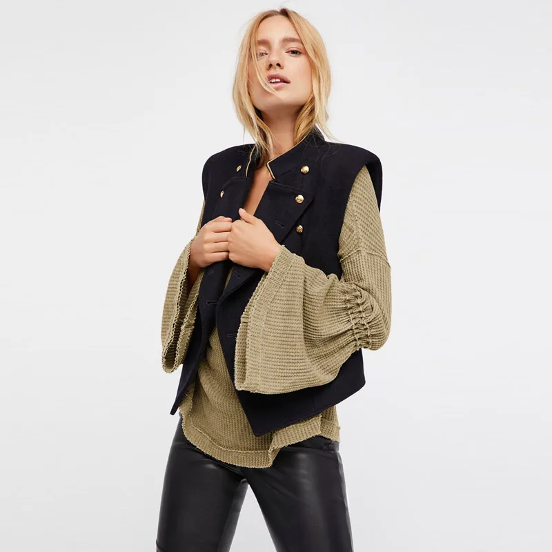 

BOHOFREE Women Knitwear Pullover Sweaters V Neck Bell Sleeve Loose Autumn Knit Tops Blusas Mujer Solid Knitted Sweater Winter