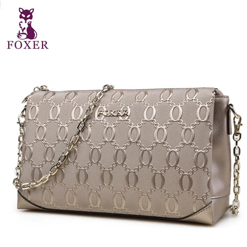 Сумка мессенджер FOXER Женская с тиснением и цепочкой 2020|chain bag|fashion women bagswomen bag |