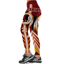 Унисекс футбольная команда Redskins с принтом обтягивающие штаны для тренировок, тренажерного зала, тренировок для йоги бега занятий спортом, фитнеса, упражнений, леггинсы, Прямая поставка