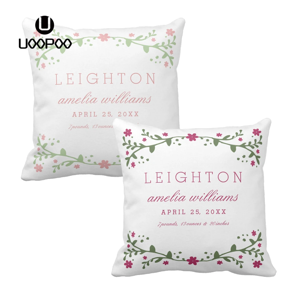 Customized Gift Pillow Case Square Plum Florals Cushion Cover Baby