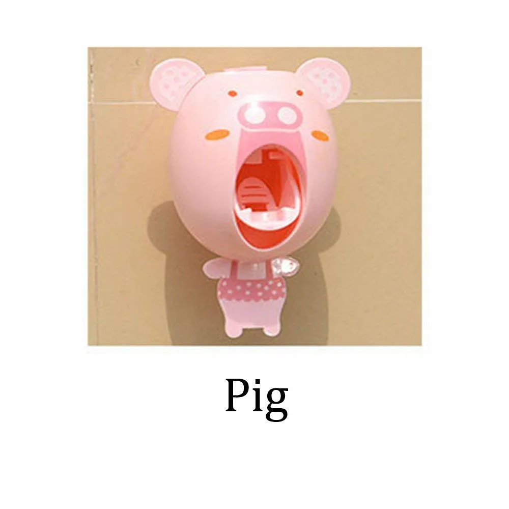 BigNoseDeer baby kids Hands Free Toothpaste Dispenser children Automatic Cartoon Cute Animal Toothpaste Squeezer Good Gift for Children 03