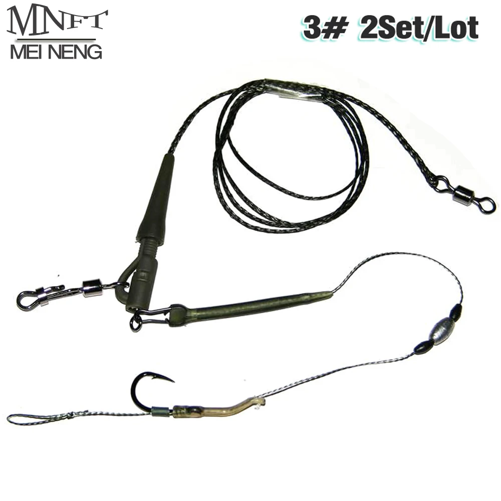 

MNFT 2 Set / Lot 3# Hand made good quality extra power strong carp fishing rig hook set with retial fishing Accessory group