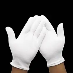 12 пара/лот, 3 размера, детские короткие белые студенческие перчатки с цветочным принтом для девочек, унисекс, гимнастические перчатки для