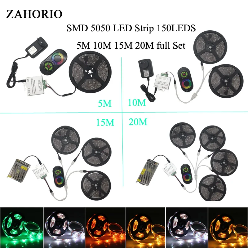 RGB светодиодный светильник 5050 Водонепроницаемый 150 s 5 м 10 15 20 лента Диодная с rgb
