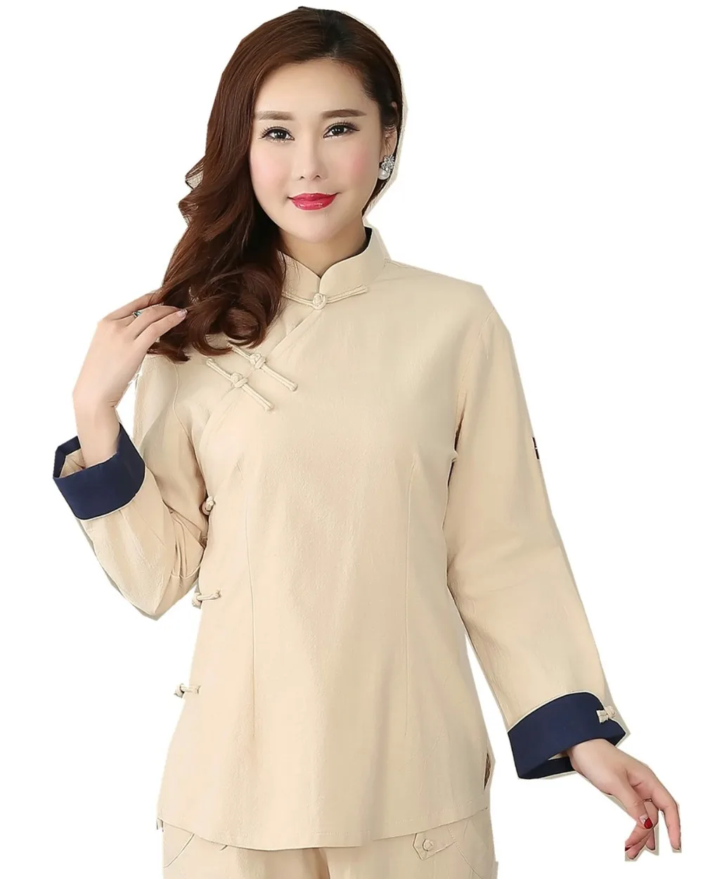 

Shanghai Story chinese Traditional clothing Women's Blend Linen cheongsam Shirt Chinese qipao Top Chinese Blouse For Women