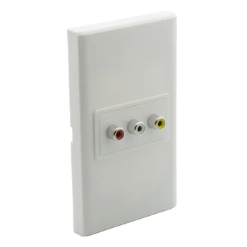 

1 Gang No Screw 3 RCA AV Wall Plate With Backside Screw Connection