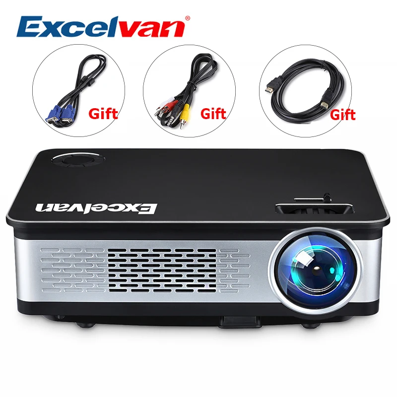 Excelvan Z720 1280*768 3300 Lumens Multimedia Projector 1080P With HDMI VGA USB*2 AV Interface For Home Game Outdoor Metal Shell