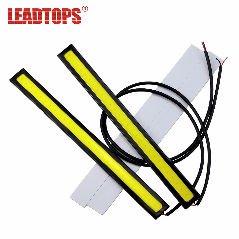 Leadtops 1 шт. туман фары автомобиля DRL 100% Водонепроницаемый Ультратонкий 17 см COB чип