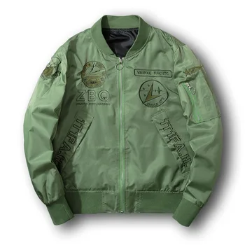 

Men Women Bomber Pilot Jacket Solid Embroidery Letter Star Hip Hop Baseball Jacket Harajuku Street Fashion Windbreaker Autumn