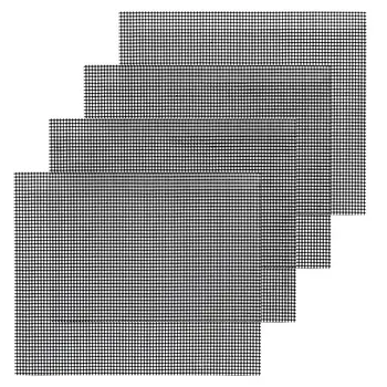 

4 Pcs Non Stick BBQ Grill Mesh Reusable Teflon Grilling Net Barbecue Mat for Grilling,Cooking,Baking,Barbecue,40 x 33cm