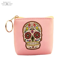 Rainbowgirl 2017 new coin Creative Skull purse animal picture women purse small coin women bag wallet for children