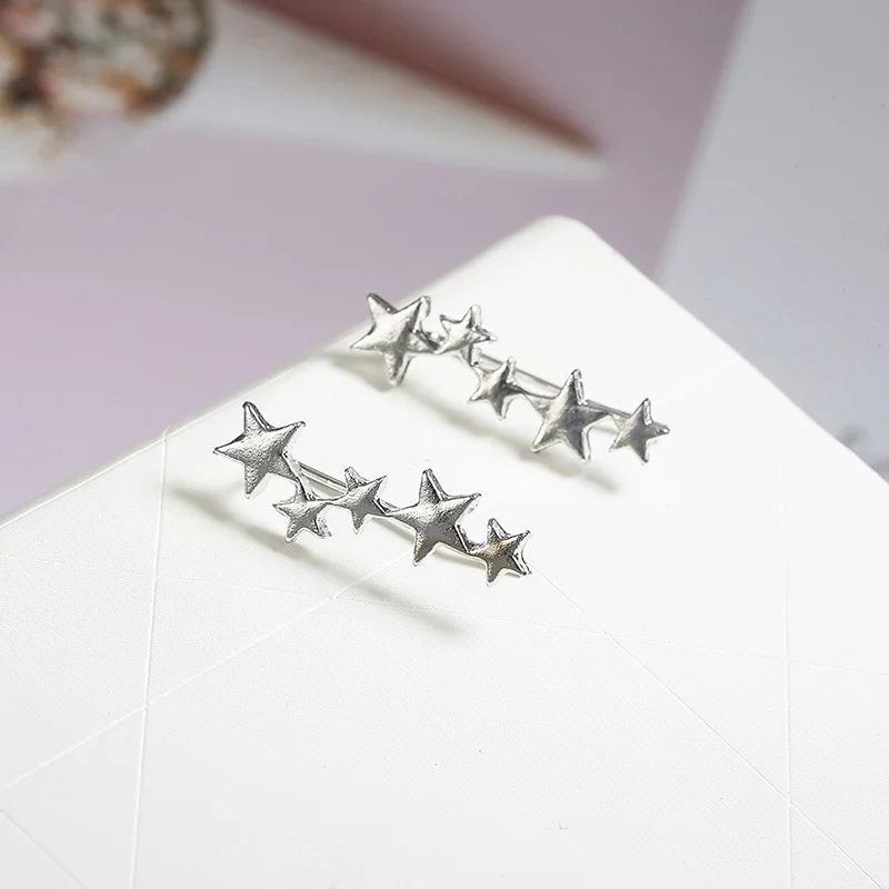 Новые серьги с пятиконечной звездой, индивидуальный дизайн в Корейском стиле, серьги со звездами, Женские Простые очаровательные вечерние ювелирные изделия - Окраска металла: ez59yin