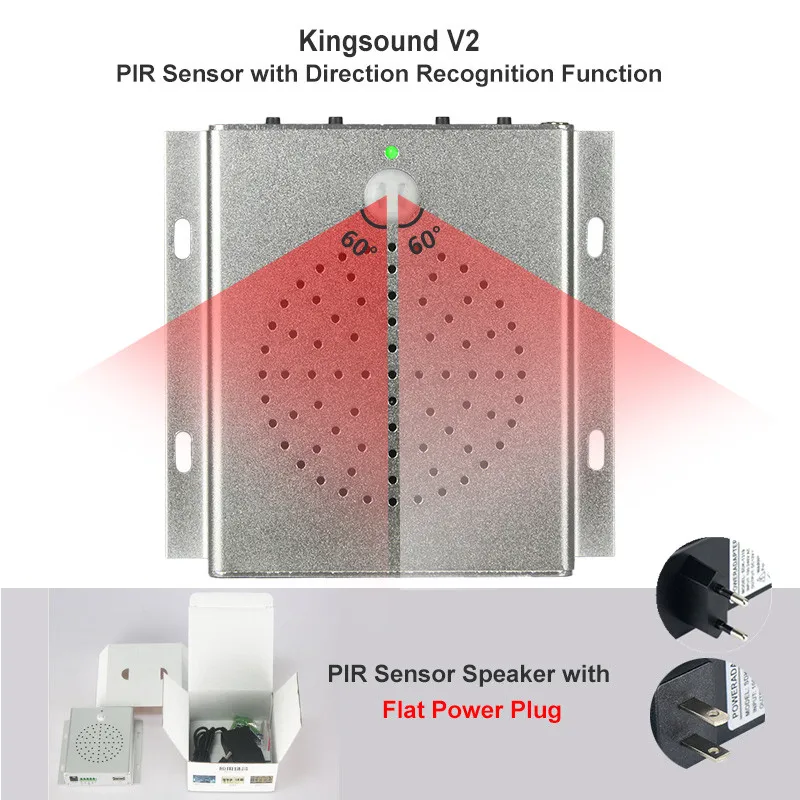 Wireless PIR Motion Sensor MP3 Sound Doorbell Human body Induction Audio Music Player Voice Reminder Device with USB Port