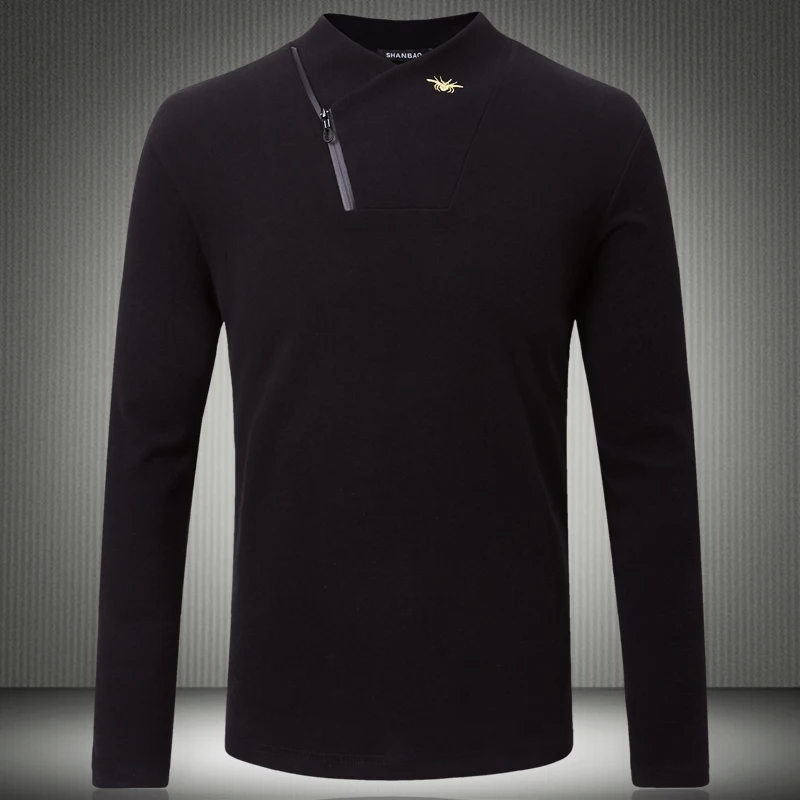 Высокое качество, известный бренд, футболки, Осень-зима, v-образный вырез, мужские футболки, длинный рукав, на молнии, дизайнерская футболка, 4XL 5XL 8340