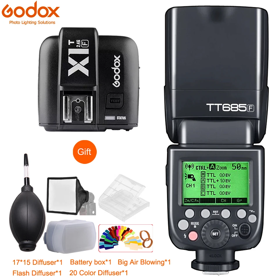 TT685F For Fujifilm Godox TT685 TT685C TT685N TT685S TT685F TT685O 1/8000s ttl вспышка Speedlite X1T триггер для Canon Nikon sony Fuji Olympus - Цвет: TT685F For Fujifilm